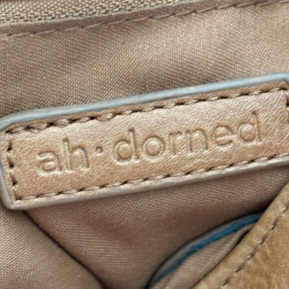 Ah-dorned Vegan Leather Messenger Crossbody Dark Tan Bag w/Wide Strap EUC - Picture 6 of 7